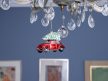 VW Beetle karácsonyfadísz, üveg piros 
