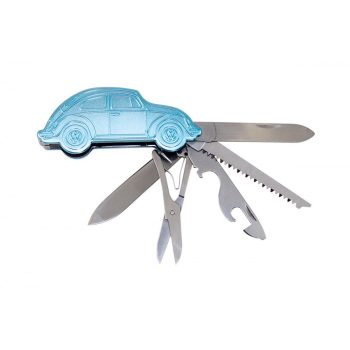 VW Bogár rozsdamentes  3D zsebkés ajándékdobozban - kék