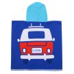 VW T1 boys poncho, blue, hooded 120 x 60 cm