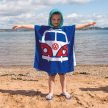 VW T1 boys poncho, blue, hooded 120 x 60 cm