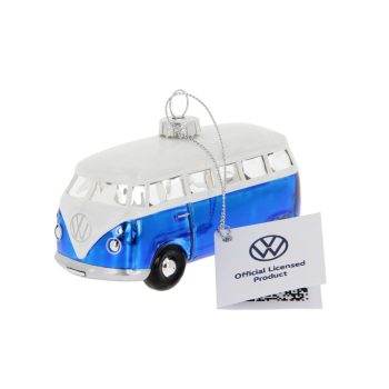 VW T1 Bulli busz karácsonyfadísz,üveg,kék szín