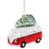 VW T1 busz karácsonyfadísz ,üveg Classic piros