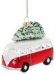 VW T1 busz karácsonyfadísz ,üveg Classic piros