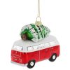 VW T1 busz karácsonyfadísz ,üveg Classic piros