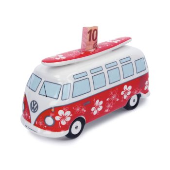 VW T1 Bus persely  piros virágos 