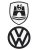 VW "Volkswagen logó" és "Wolfsburg címer" puha mágnes, gumimágnes - 2 darabos készlet