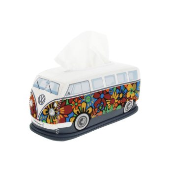 VW T1 Bulli buszos papírzsebkendö tartó virágos
