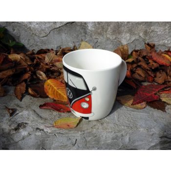 VW T1 porcelán bögre 370 ml piros-fekete