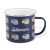 Enamel mug dark blue colorful bus 500ml