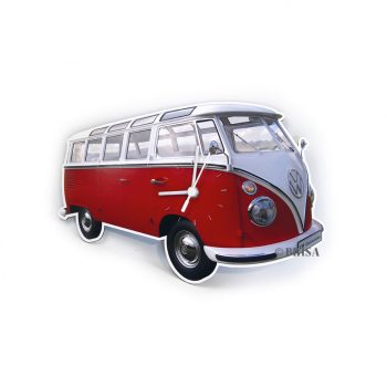 VW T1 busz falióra klasszikus piros 28*18*2,5