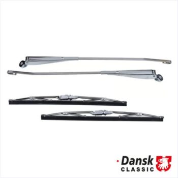   Ablaktörlö készlet ablaktörlö karokkal és lapátokkal, rozsdamentes acél, polírozott, bal/jobb Porsche 911 2.0-3.3 08/67-07/89, Porsche 912 1.6	08/67-02/70  