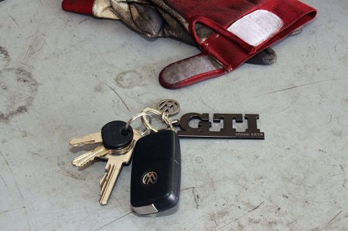 GTI kulcstartó 10*3cm  fekete