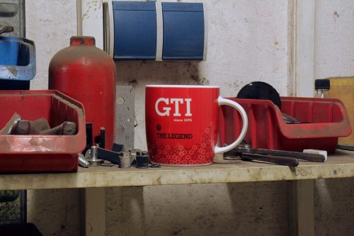GTI piros porcelán bögre,370ml