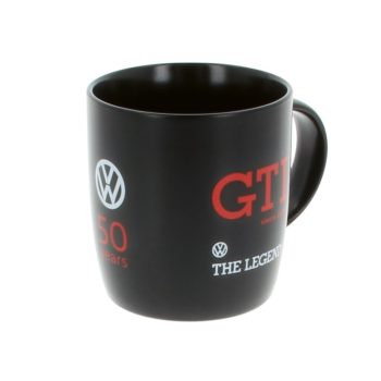 VW GTI porcelán bögre, fekete 370ml,vw licence