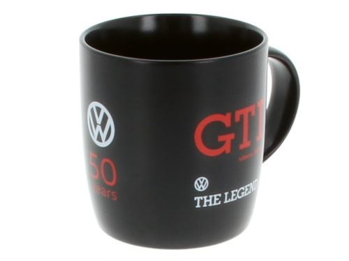 VW GTI porcelán bögre, fekete 370ml,vw licence