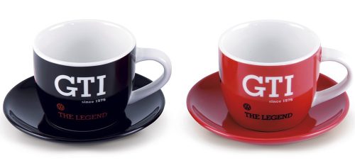 GTI 2 személyes porcelán  kávéskészlet 100ml piros-fekete