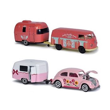   VW T1 minibus and VW Beetle, with caravan, the price is for 1 minibus.