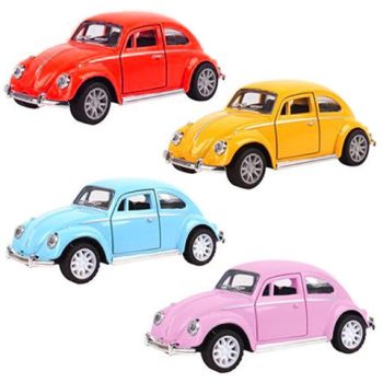   VW Beetle 1:32, flywheel, lighting, sound effect, opening doors, blue/black/yellow, pcs.