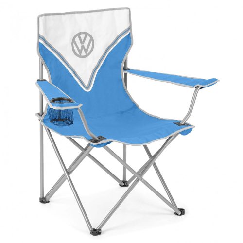 VW összecsukható kemping szék kék 100kg 52 x 85 x 52 cm rozsdamentes acélvázzal,hordtáskáva l