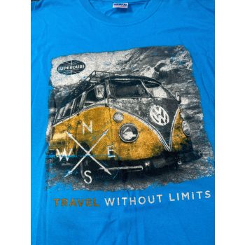 VW T1 bus T-shirt, bright blue, size L