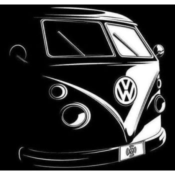 VW T1 bus t-shirt, black, white and khaki