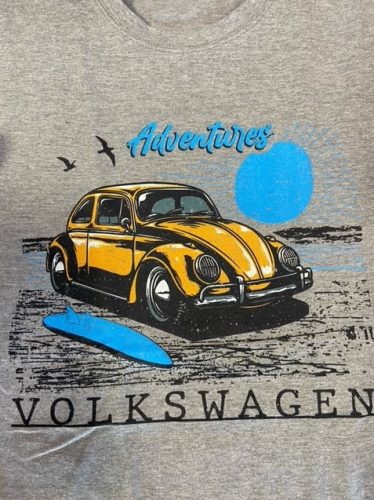 VW bogaras póló,Adventures,szürke szín,S-XXL méret,nagyobb méret felárral rendelhetö