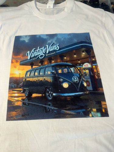VW T1 buszos póló Vintage Vans, L méret