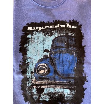   Kerek nyakú vw bogaras pulcsi,kék bogárral, kék szín, M  méret