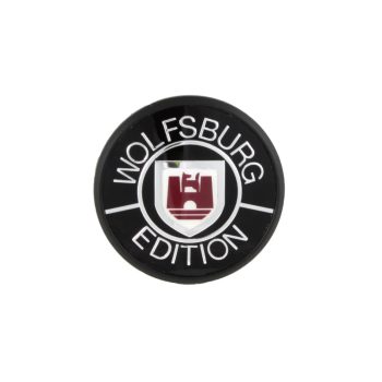   Black Wolfsburg Edition emblem 45mm: T25/T3 (1980-1992), Golf Mk1 (1975-1984), Golf Mk2 (1984-1992)