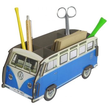 VW T1 bus desk pencil holder, light blue 11 x 22 x10 cm MDF